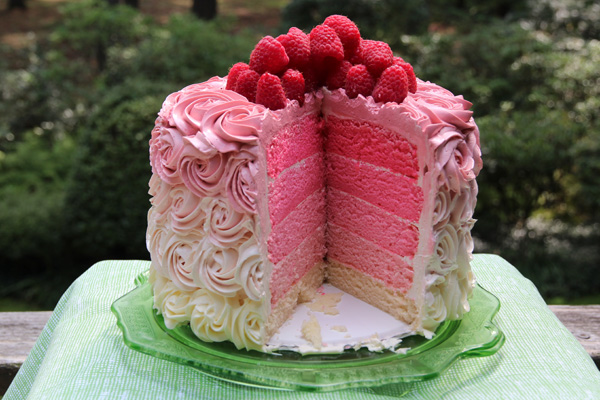 ombre rose cake